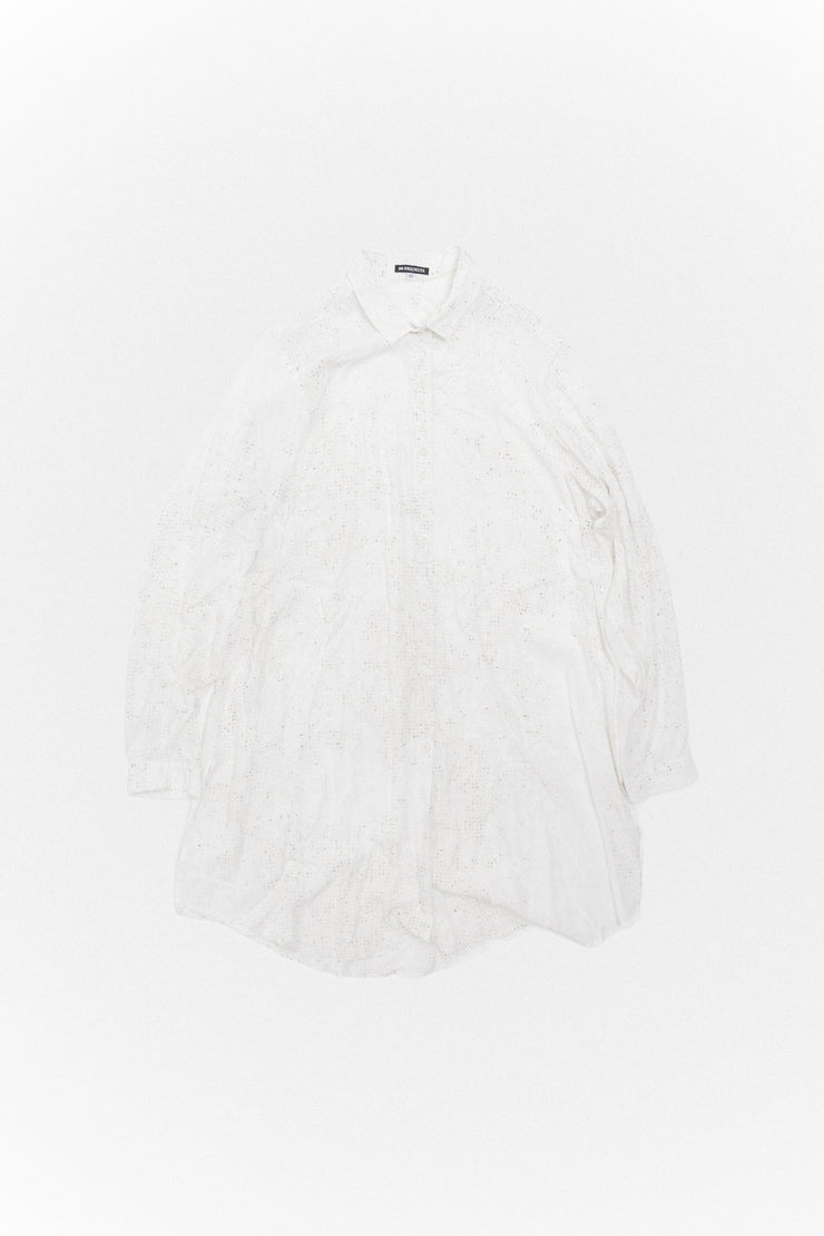 ANN DEMEULEMEESTER - FW12 Long cotton shirt with letter print