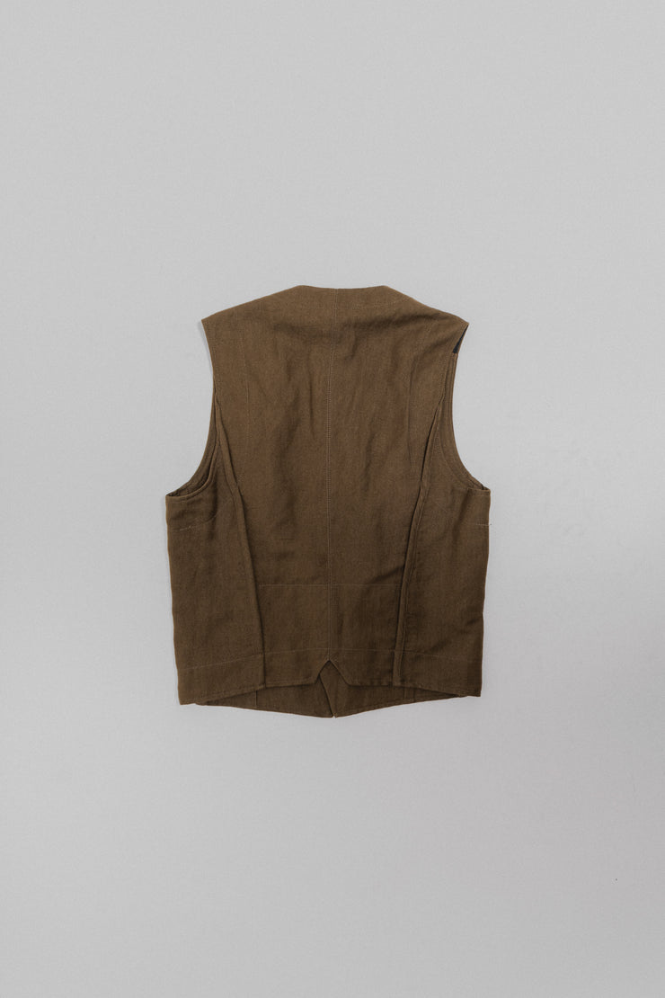 ANN DEMEULEMEESTER - FW15 Khaki waistcoat (sample)