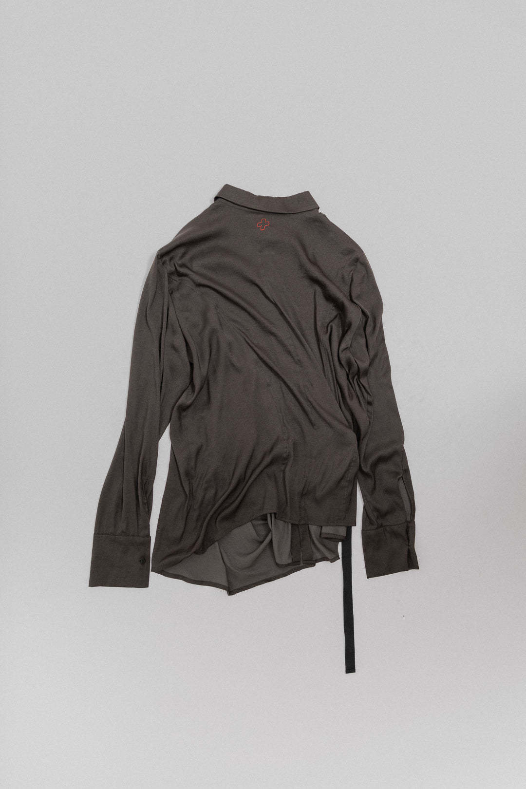 A.F VANDEVORST - Khaki button up shirt with a front drape (early