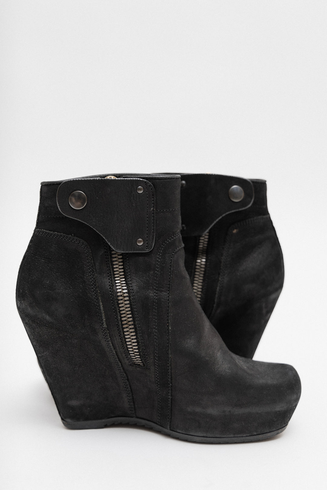 RICK OWENS - Suede leather wedge boots – L'OBSCUR