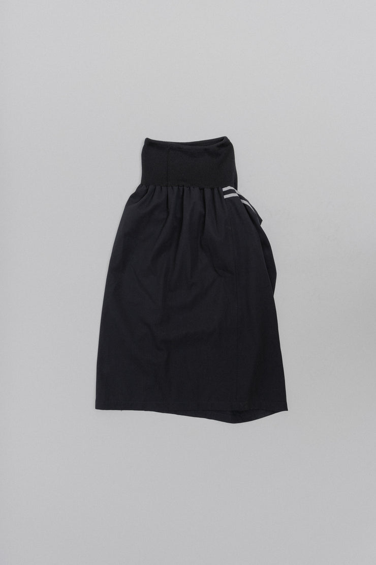 YOHJI YAMAMOTO - FW01 Two stripes wool skirt with a front volume