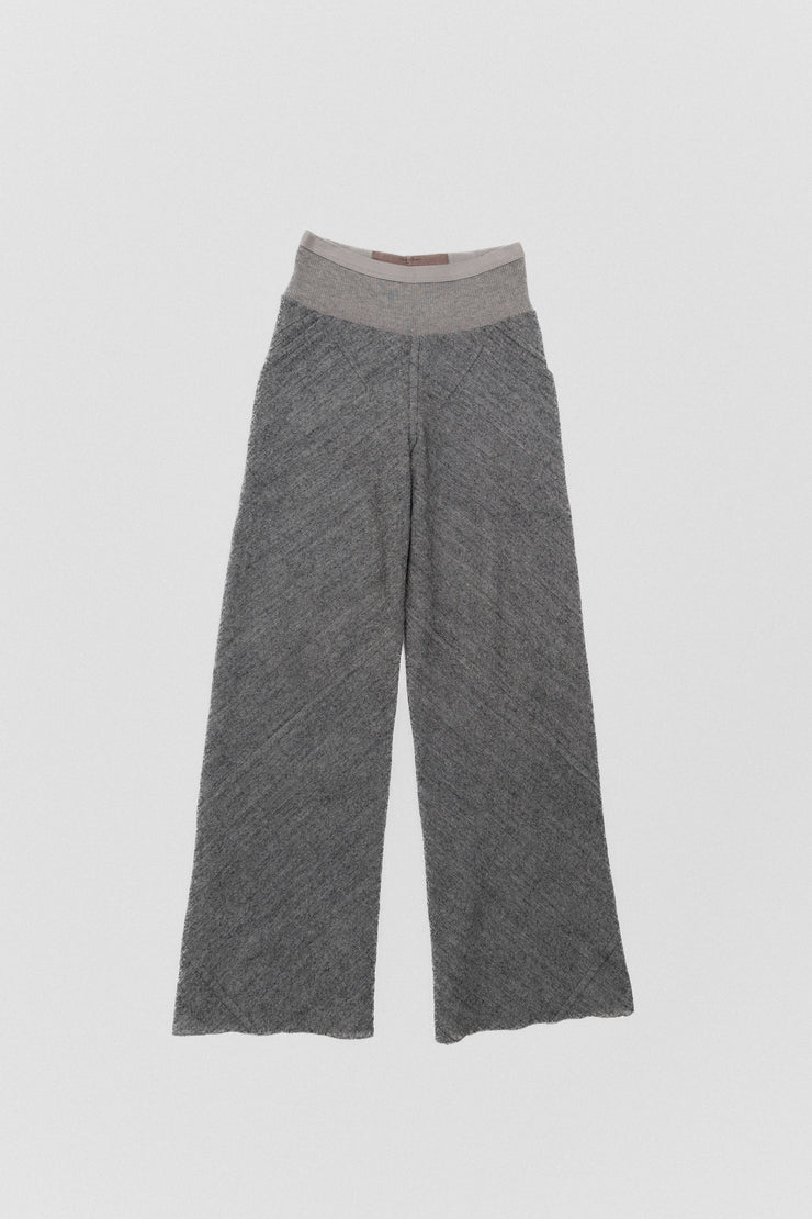 RICK OWENS - FW12 "MOUNTAIN" Wide woven pants with a ribbed waist and bias pockets