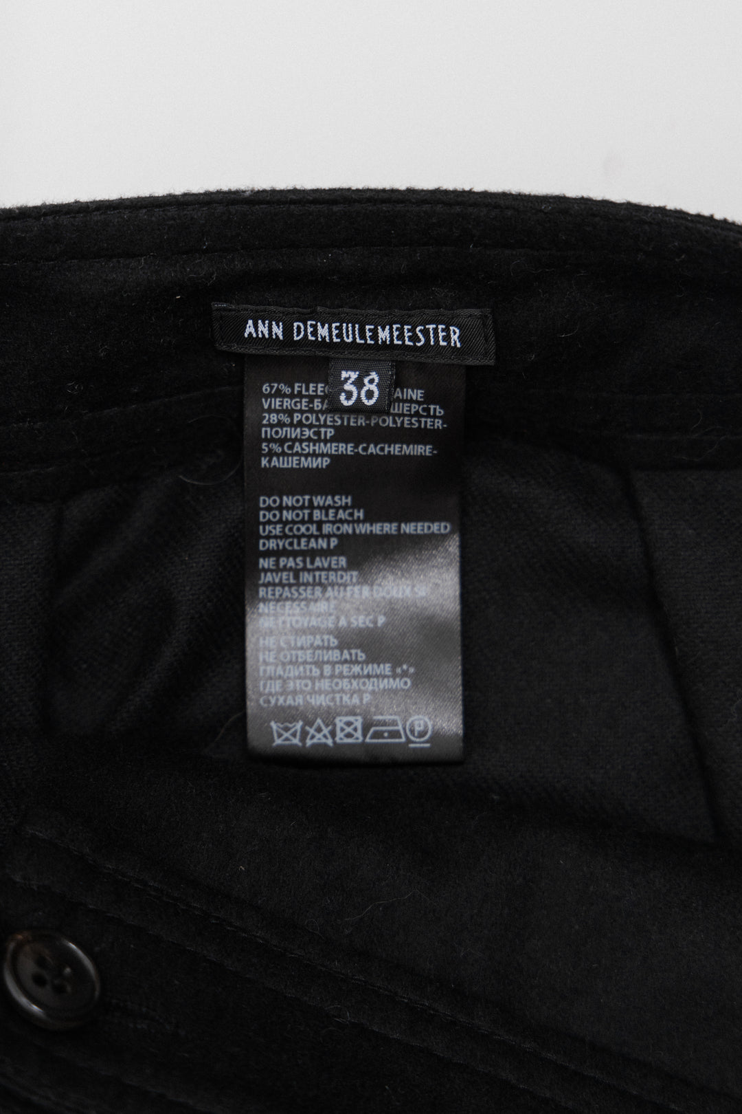 ANN DEMEULEMEESTER - FW14 Cashmere blend skirt with waist belt and