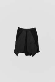 RICK OWENS - SS10 "RELEASE" Silk blend mini shorts with pleated front panels (runway)