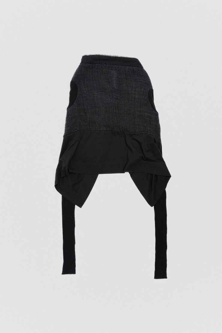 RICK OWENS - SS11 "ANTHEM" Textured cardigan with ribbed sleeves and contrasting panels