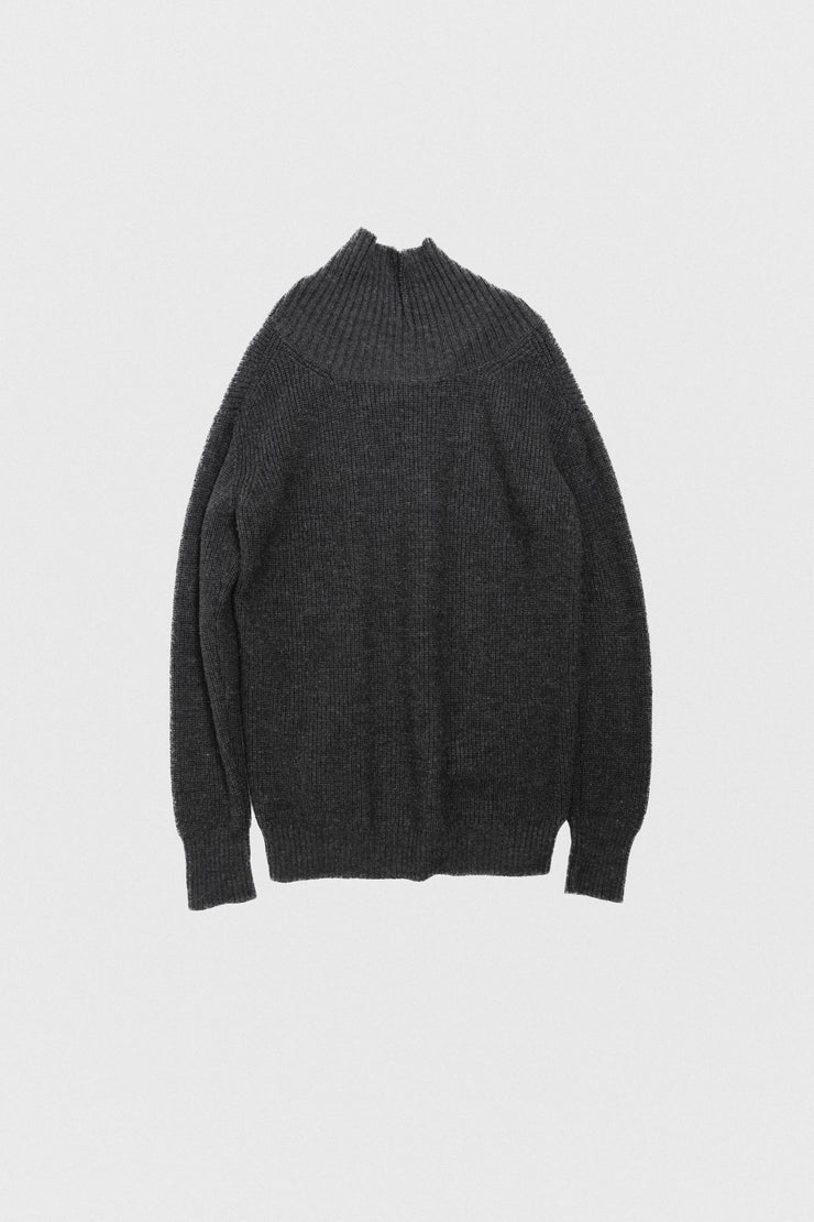 JUNYA WATANABE - FW12 Oversized wool sweater with pockets and ribbed collar