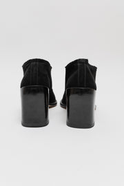 ANN DEMEULEMEESTER - Velvet heels with frilled ankles (late 90's)