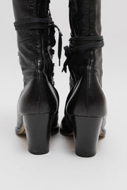 A.F VANDEVORST - High leather boots with corset style double lacings