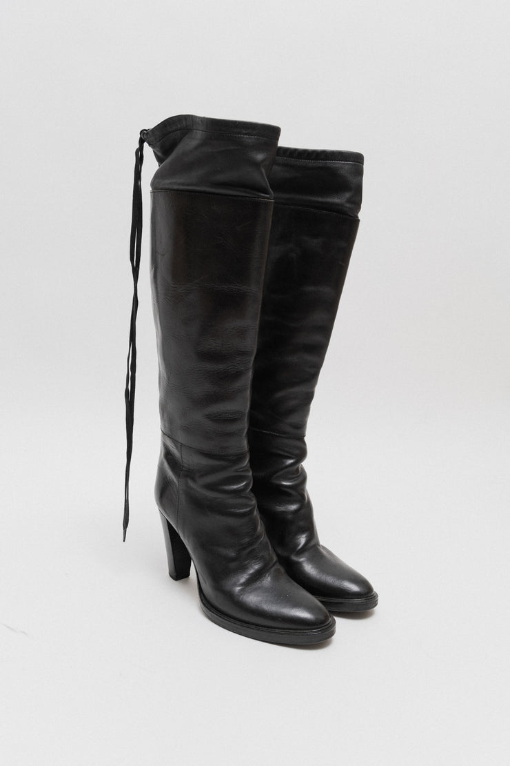 A.F VANDEVORST - Leather riding boots with knee straps