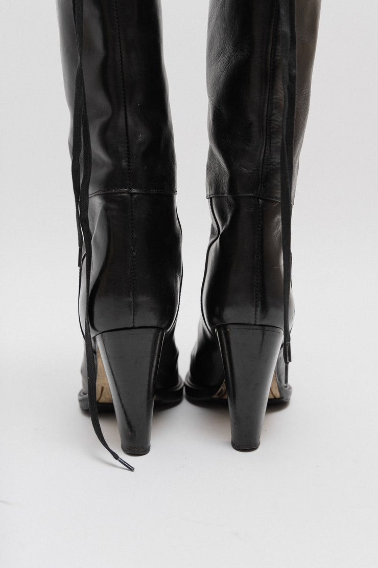 A.F VANDEVORST - Leather riding boots with knee straps
