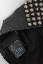 L.G.B - Calf leather cropped vest with back studs