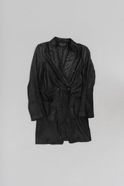 ANN DEMEULEMEESTER - Double breasted leather coat (early 00's)