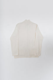 YOHJI YAMAMOTO Y'S FOR MEN - Cream textured wool sweater with a zipper closure (early 00's)