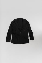 YOHJI YAMAMOTO - Gabardine sailor jacket with outward pockets and decorated cuffs (late 80's/early 90's)