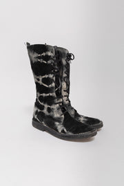 ANN DEMEULEMEESTER - SS01 Lace up patterned suede boots