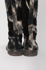 ANN DEMEULEMEESTER - SS01 Lace up patterned suede boots