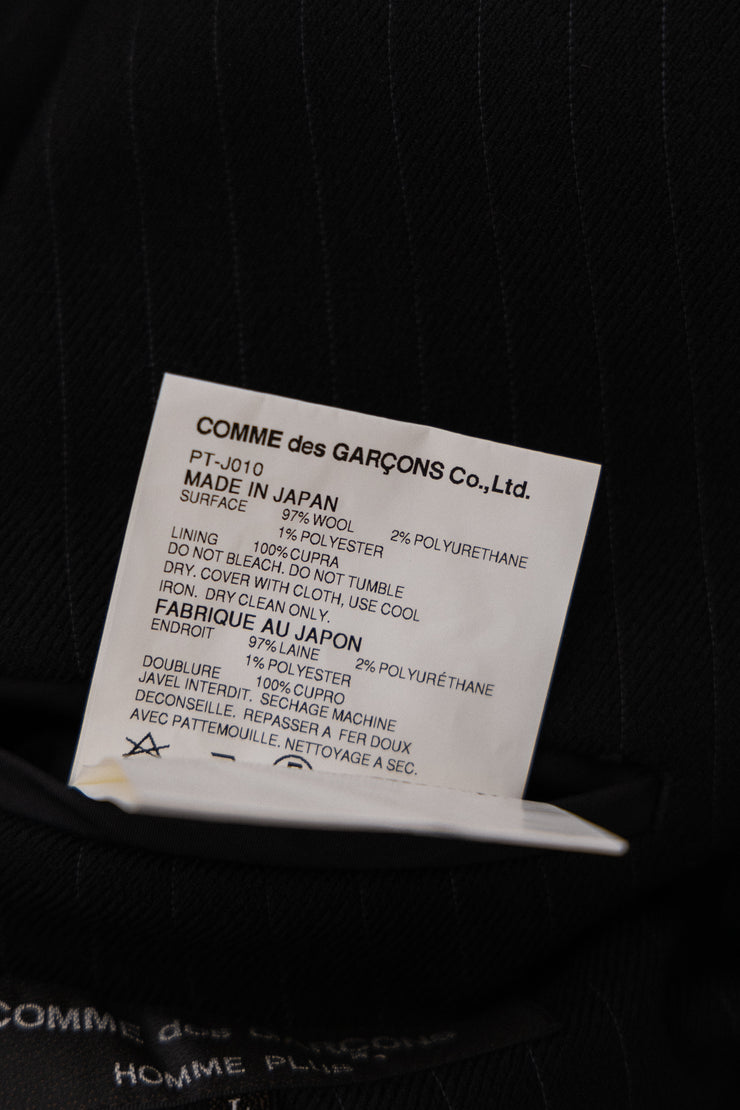 COMME DES GARCONS HOMME PLUS - FW07 Pinstripe wool jacket with fabric buttons (runway)