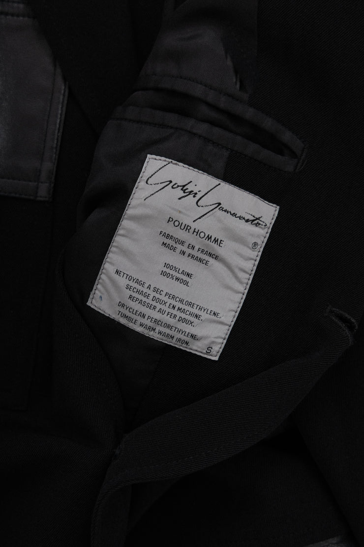 YOHJI YAMAMOTO POUR HOMME - Costume jacket with leather details (late 80&