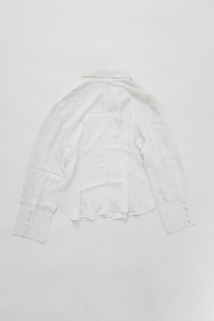 ANN DEMEULEMEESTER - Patterned white shirt (90&