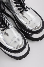 JUNYA WATANABE - Foil lace up platform boots