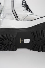 JUNYA WATANABE - Foil lace up platform boots