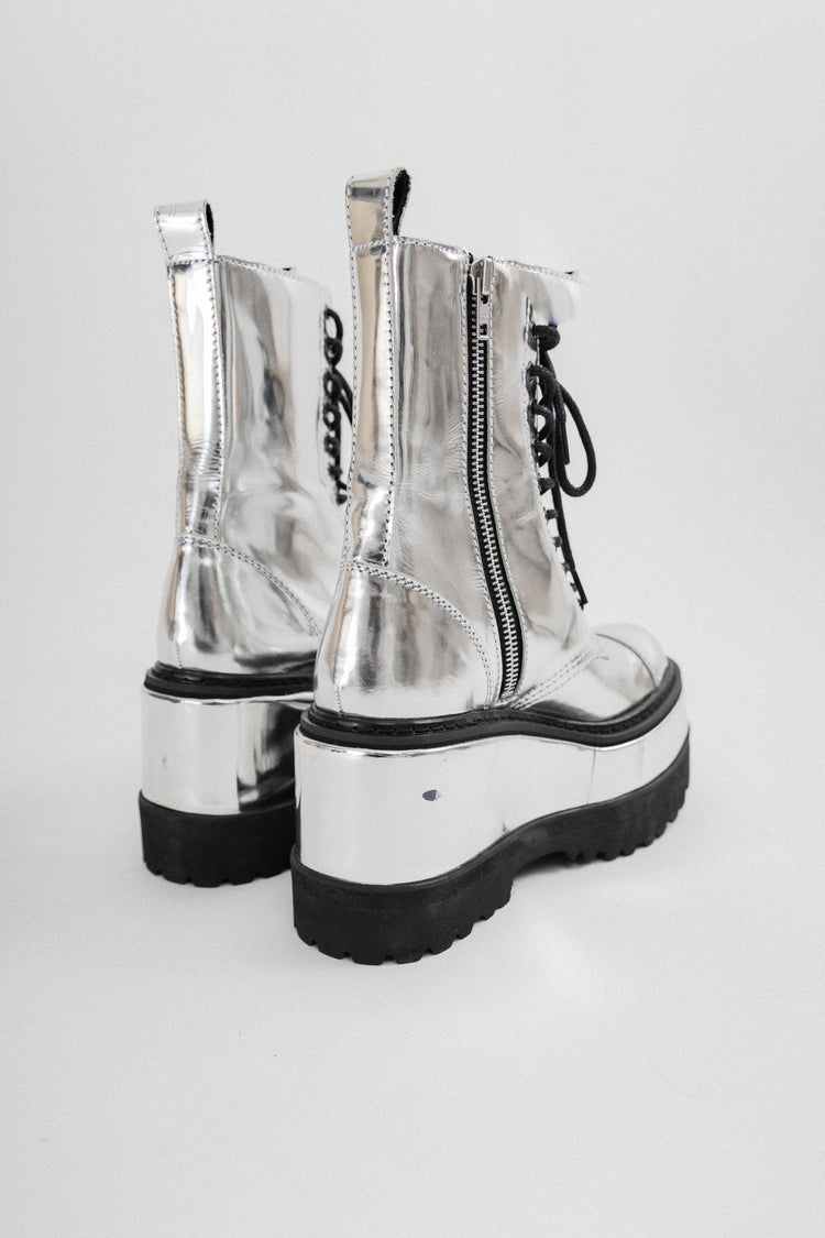 JUNYA WATANABE - Foil lace up platform boots – L'OBSCUR
