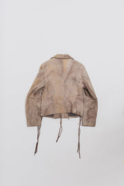 ANN DEMEULEMEESTER - FW02 Leather rider jacket with front straps