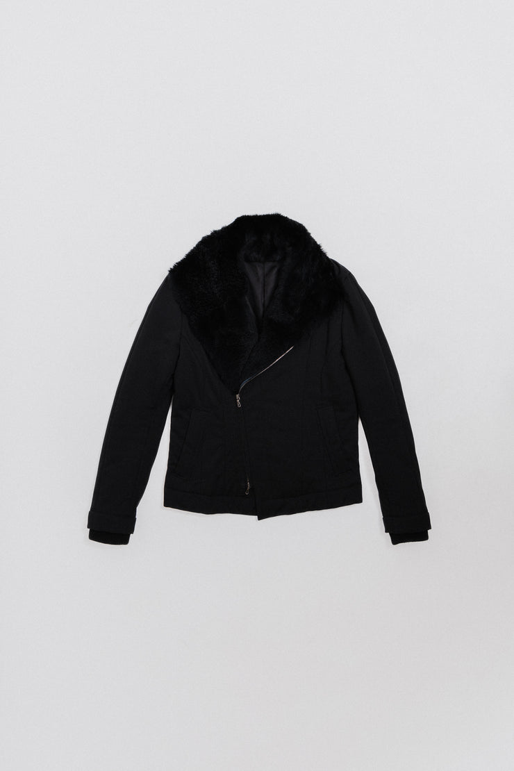 JULIUS - FW12 Padded cotton jacket with a removable faux fur collar
