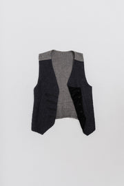 IF SIX WAS NINE - Spider wool vest with velvet details and skull buttons
