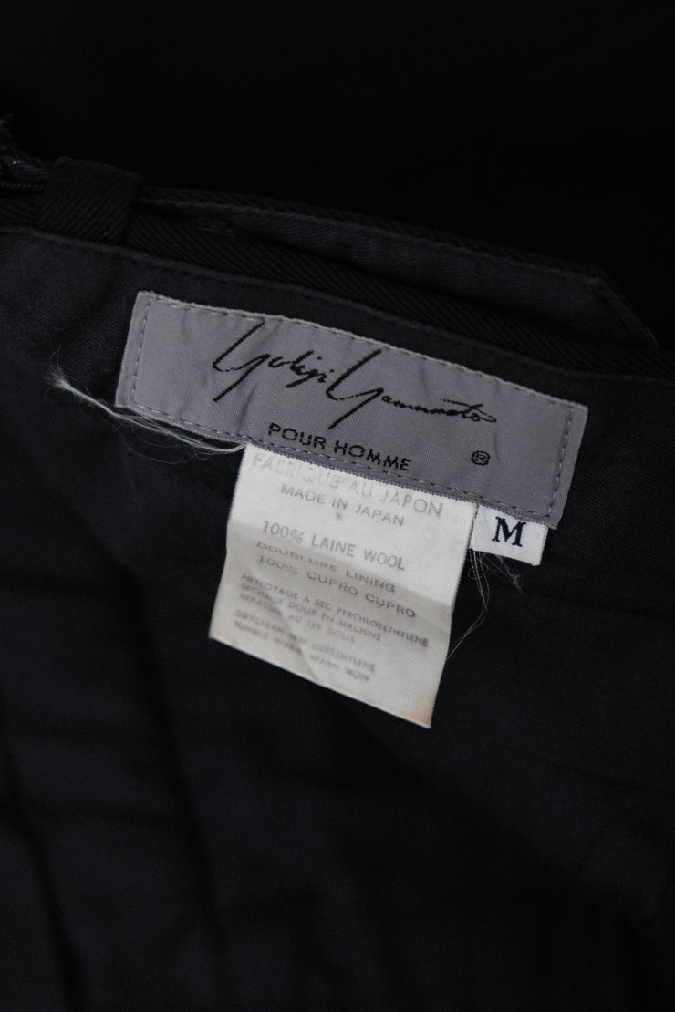 YOHJI YAMAMOTO POUR HOMME - Wool pants with waist details and feet straps (late 80&