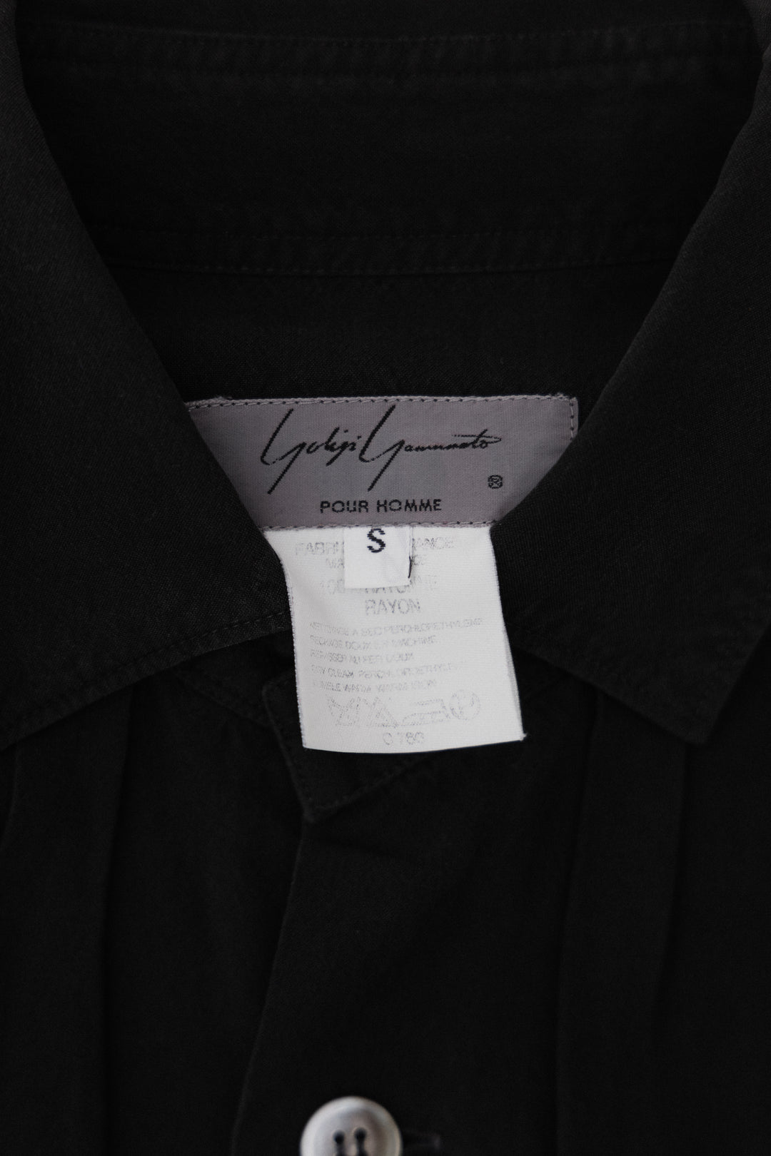 YOHJI YAMAMOTO POUR HOMME - Large rayon shirt with pearly buttons