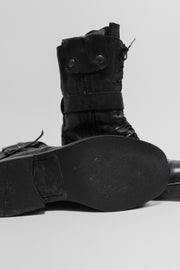 ANN DEMEULEMEESTER - FW03 Signature lace up leather boots (runway)
