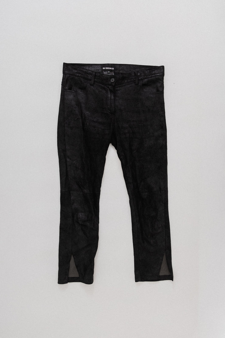 ANN DEMEULEMEESTER - Sheep leather tapered pants (early 00&