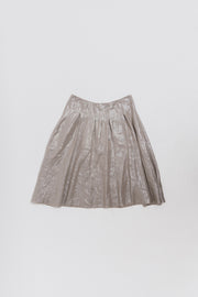 A.F VANDEVORST - SS06 Silver coated linen skirt with frayed edges (runway)