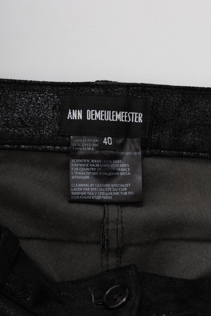 ANN DEMEULEMEESTER - Sheep leather tapered pants (early 00&
