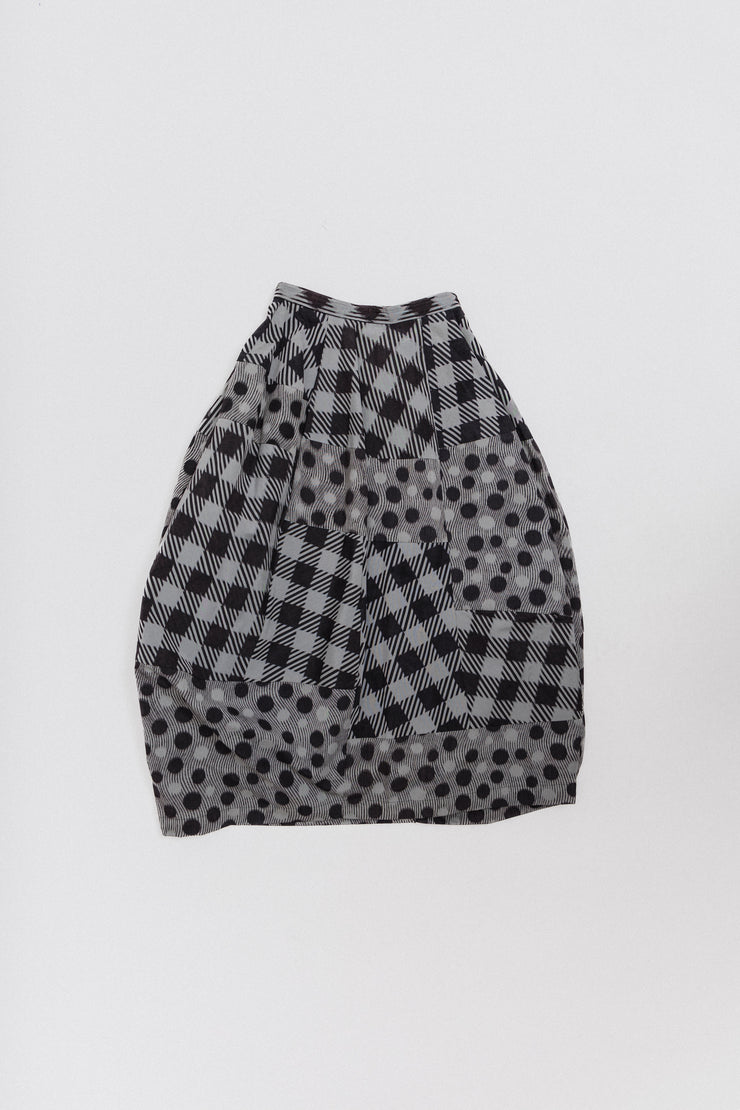 COMME DES GARCONS - SS90 Balloon skirt with patterned panels