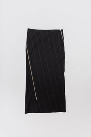 ANN DEMEULEMEESTER - FW96 Long wool skirt with zippers (runway)