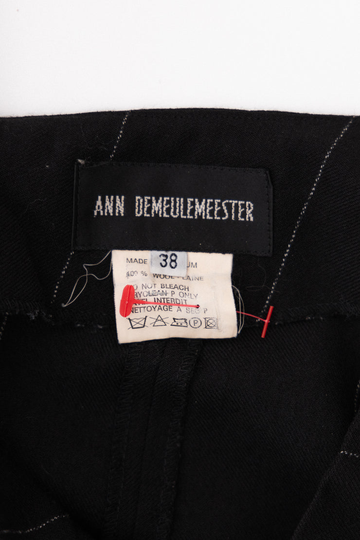 ANN DEMEULEMEESTER - FW96 Long wool skirt with zippers (runway)