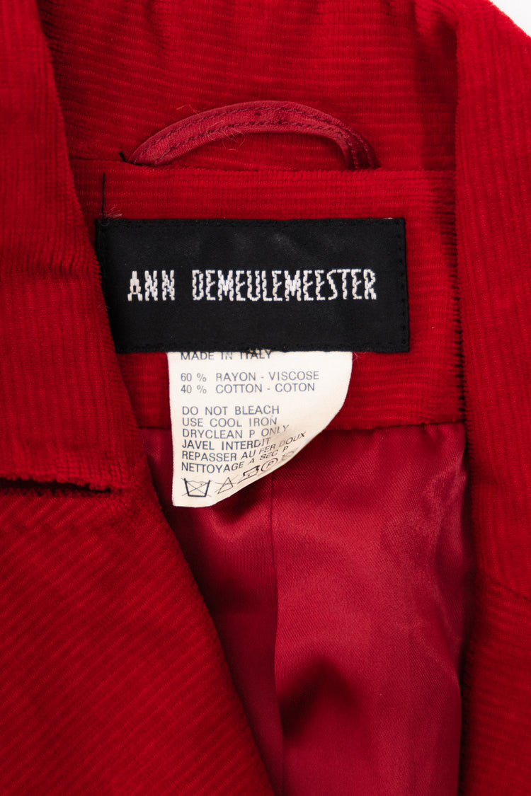 人気定番の velvet Red FW96 - DEMEULEMEESTER ANN ribbed L'OBSCUR – jacket ジャケット・アウター
