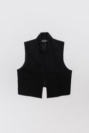 ANN DEMEULEMEESTER - FW13 Sleeveless vest with a high collar