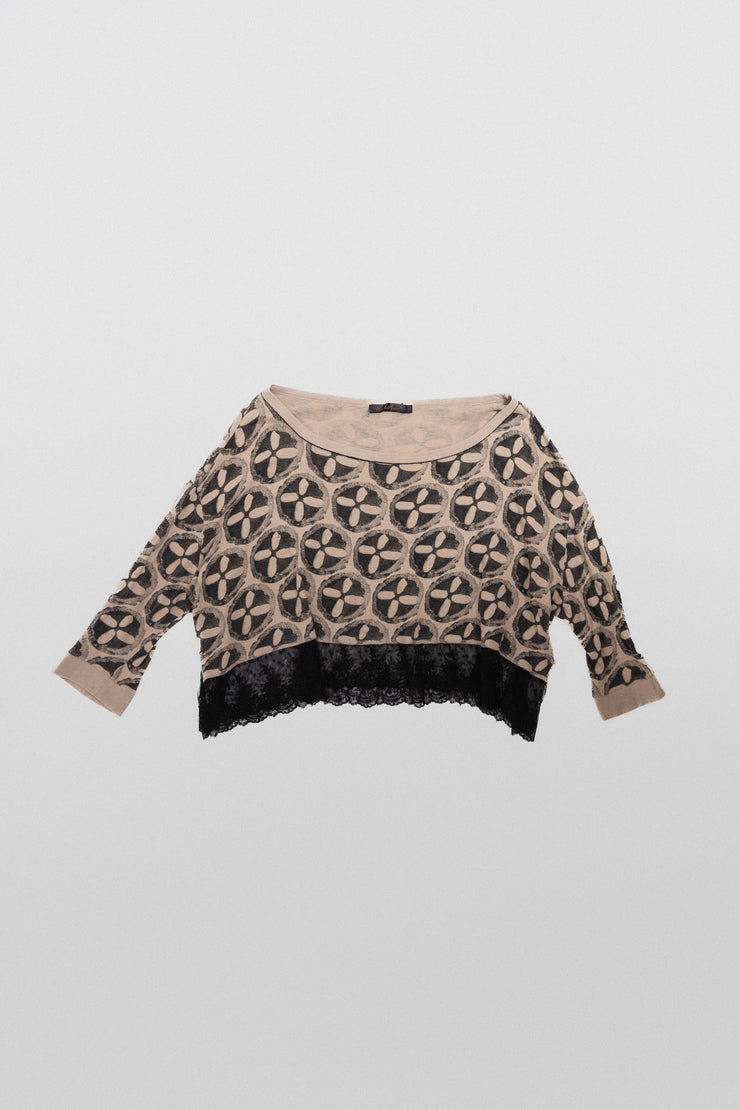 UNDERCOVER -SS05 "But Beautiful II" Patterned top with lace trim