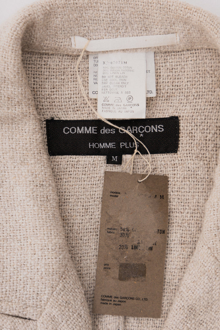 COMME DES GARCONS HOMME PLUS - FW94 "Offbeat humor" Cotton and linen button up jacket
