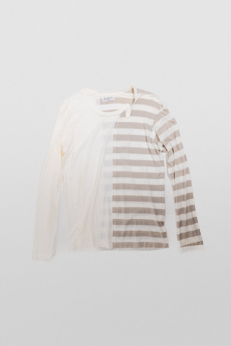 YOHJI YAMAMOTO POUR HOMME - SS10 Cut and sewn striped cotton top