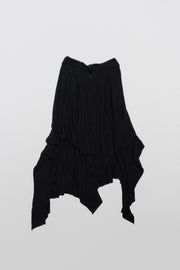 ALICE AUAA - Long cotton skirt with a slashed bottom and drawstring waist