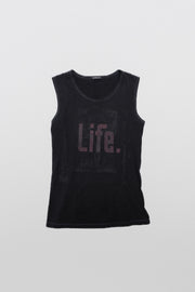 ANN DEMEULEMEESTER - SS03 "LIFE." Printed tank top (runway)