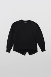 YOHJI YAMAMOTO Y'S FOR MEN - Cotton sweater with a tail back and snap buttons (early 2000's)