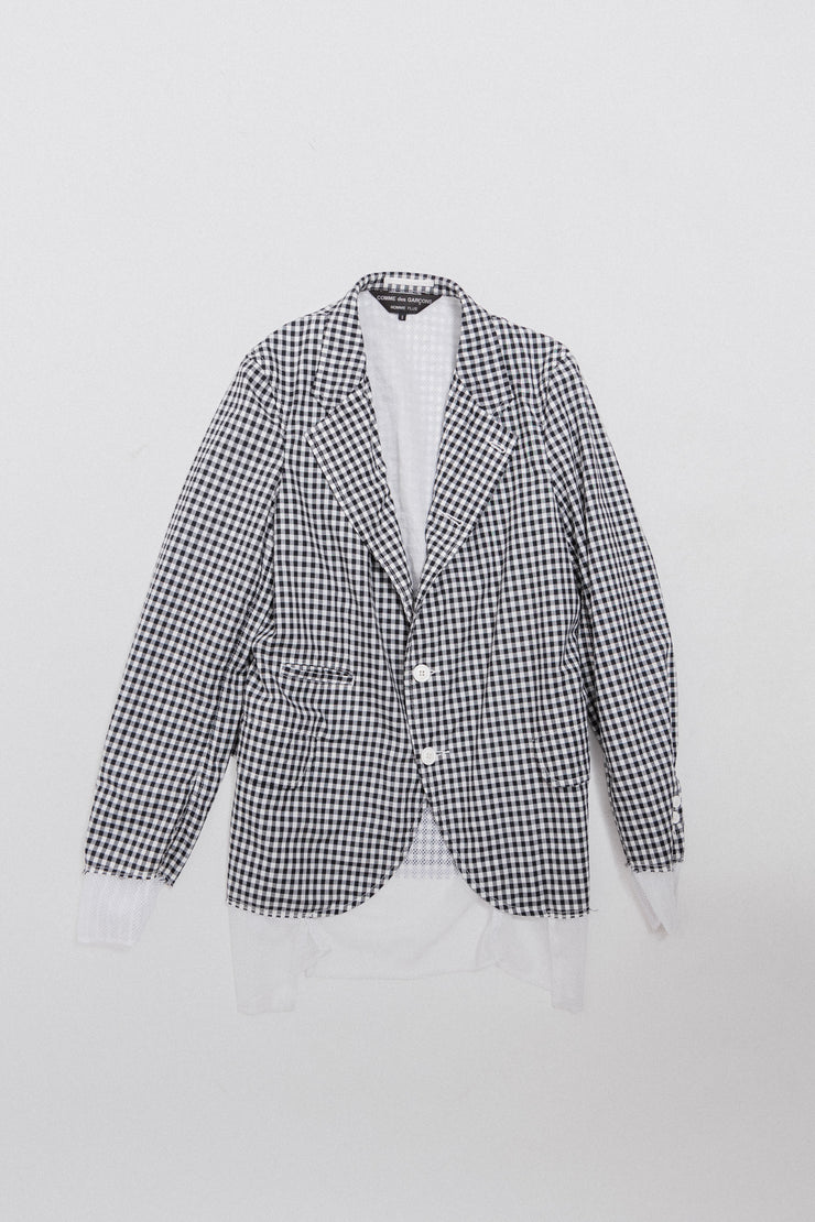 COMME DES GARCONS HOMME PLUS - SS14 Checkered cotton jacket with mesh lining