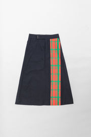 COMME DES GARCONS - FW00 "Hard and forceful" Tartan stripe navy skirt