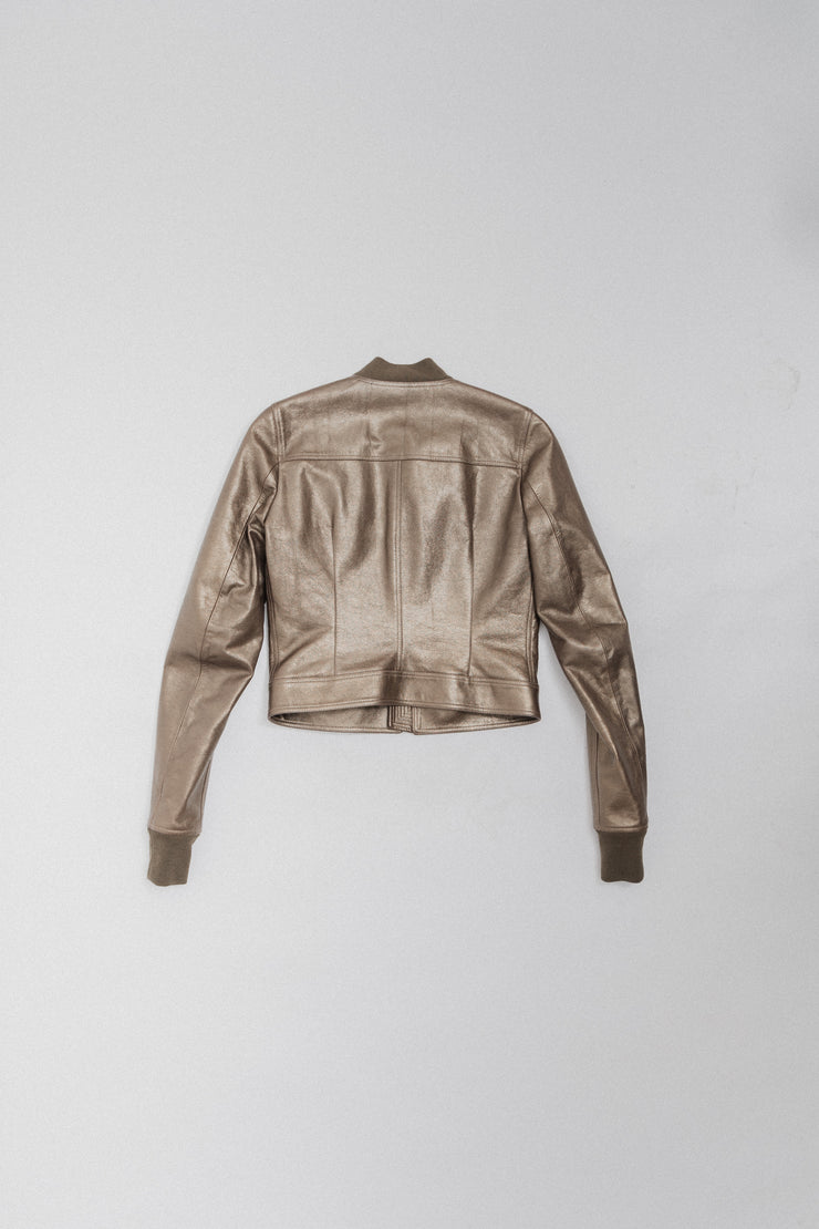 RICK OWENS - FW17 GLITTER Metallic leather jacket