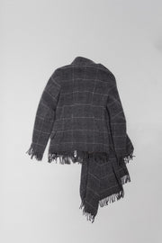 ALEXANDER MCQUEEN - FW99 "The Overlook" Plaid fringed coat with a scarf